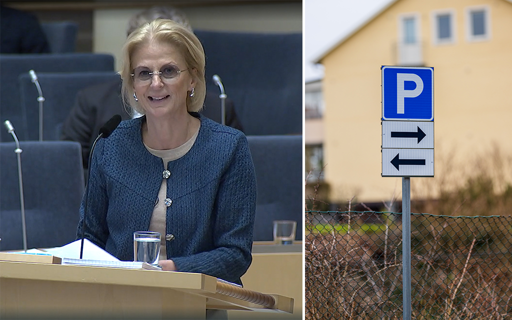 Skärmbild från riksdagens webbsändning respektive Mostphotos